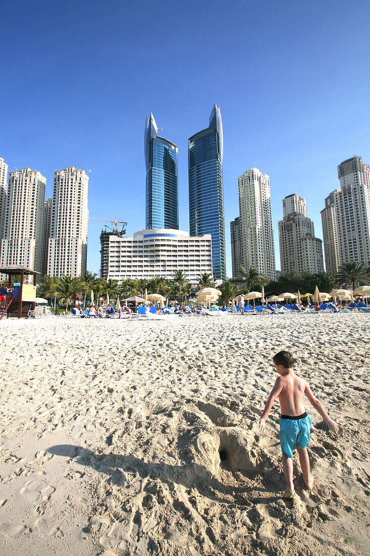 Child at Jumeirah Beach, Dubai, United Arab Emirates, UAE