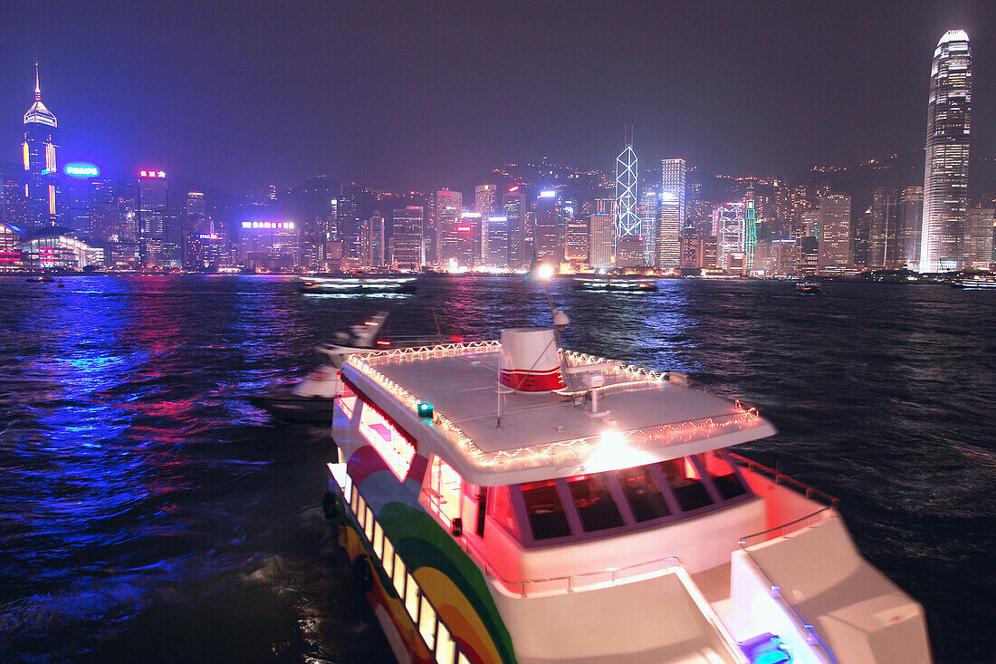 Star Ferry Pier with boat, Hong Kong, China
