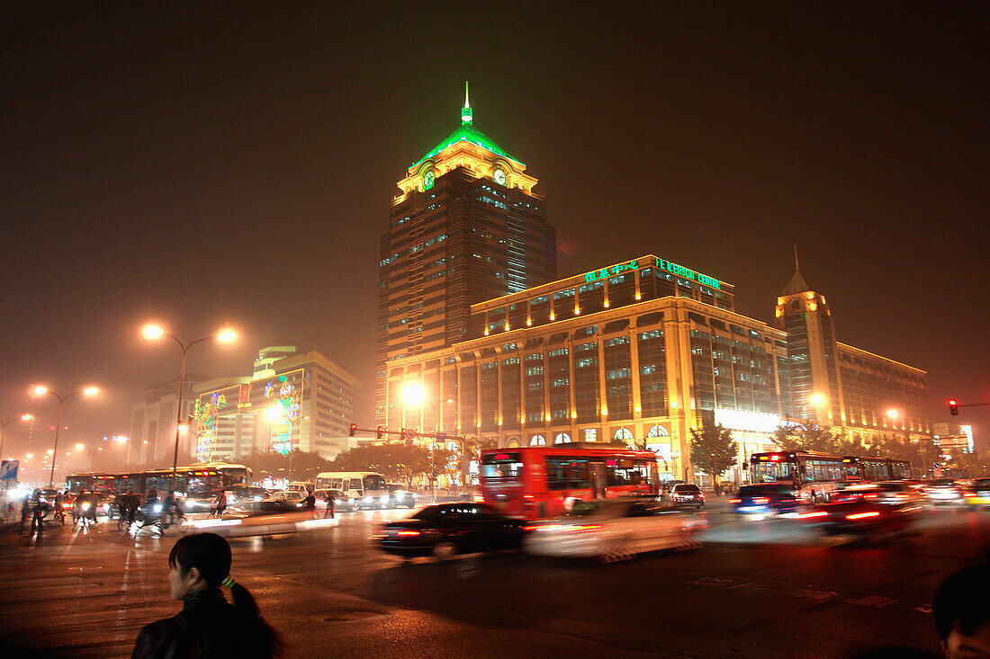 Shopping Center at night in Beijing, China