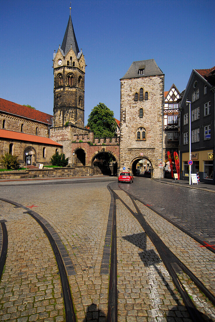 Nikolai church and gate, Eisenach, Thuringia, Germany