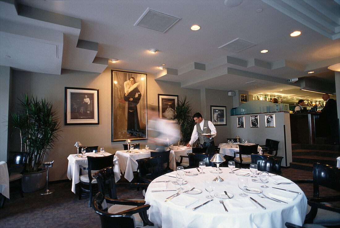 Innenansicht von Restaurant, Hotel Argyle, Übernachtung, Los Angeles, Kalifornien, USA