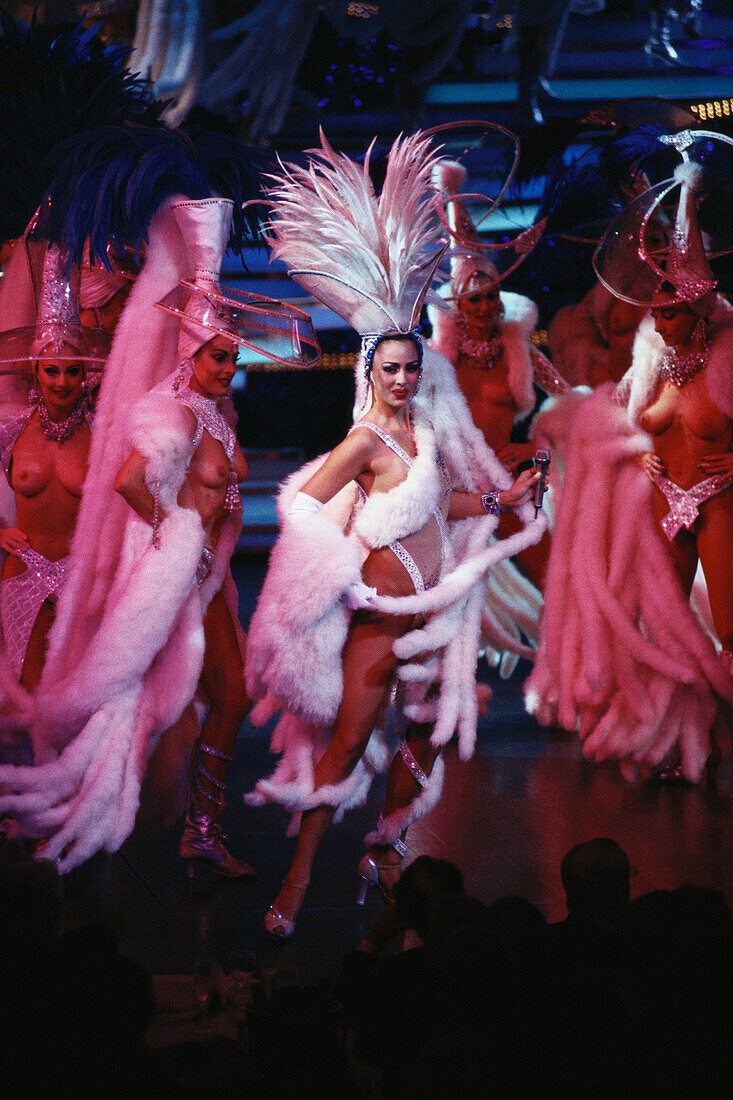 Female Dancers in Lido, Cabaret, Paris, France