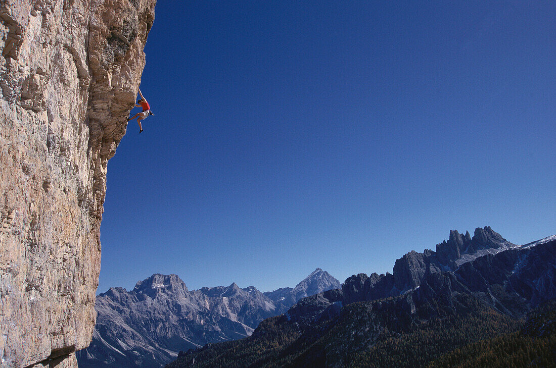 Alpine climbin, Dolomites, Italy