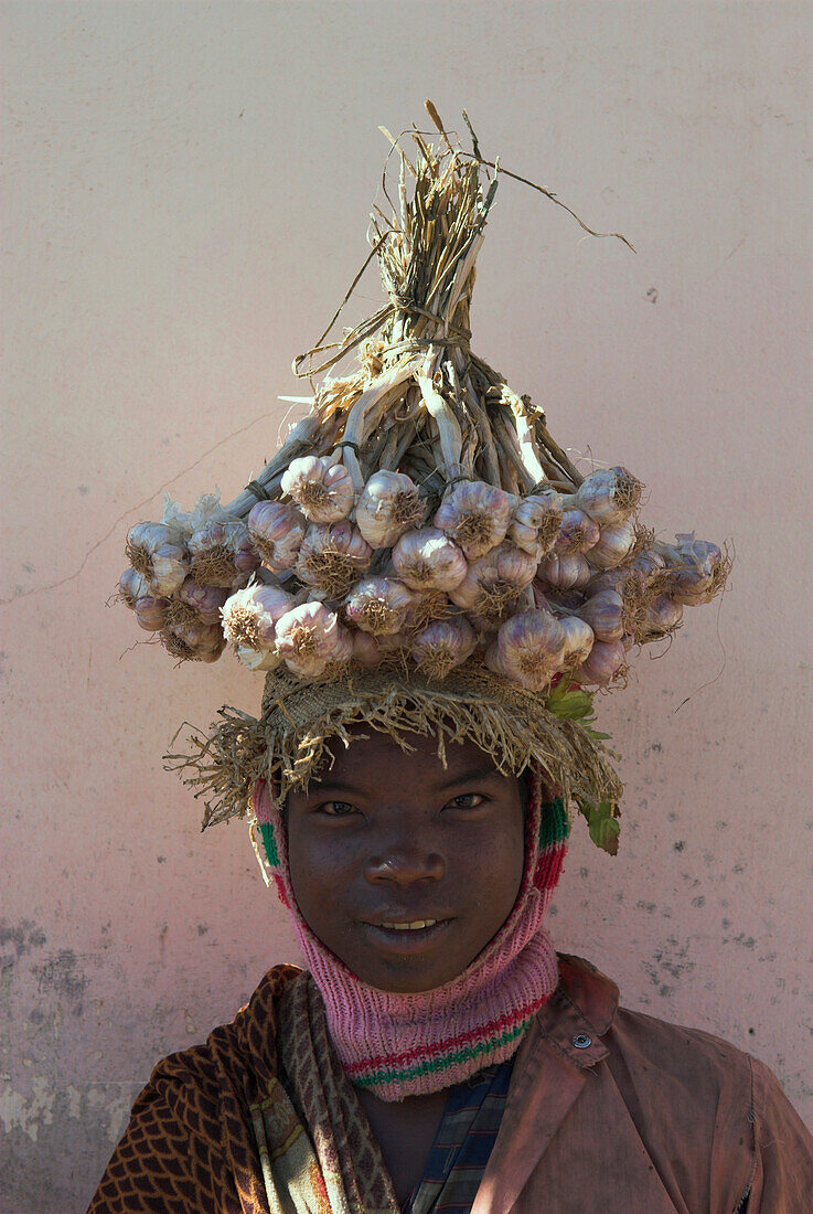 Close up of a local Madagascan woman, Madagascar, Africa