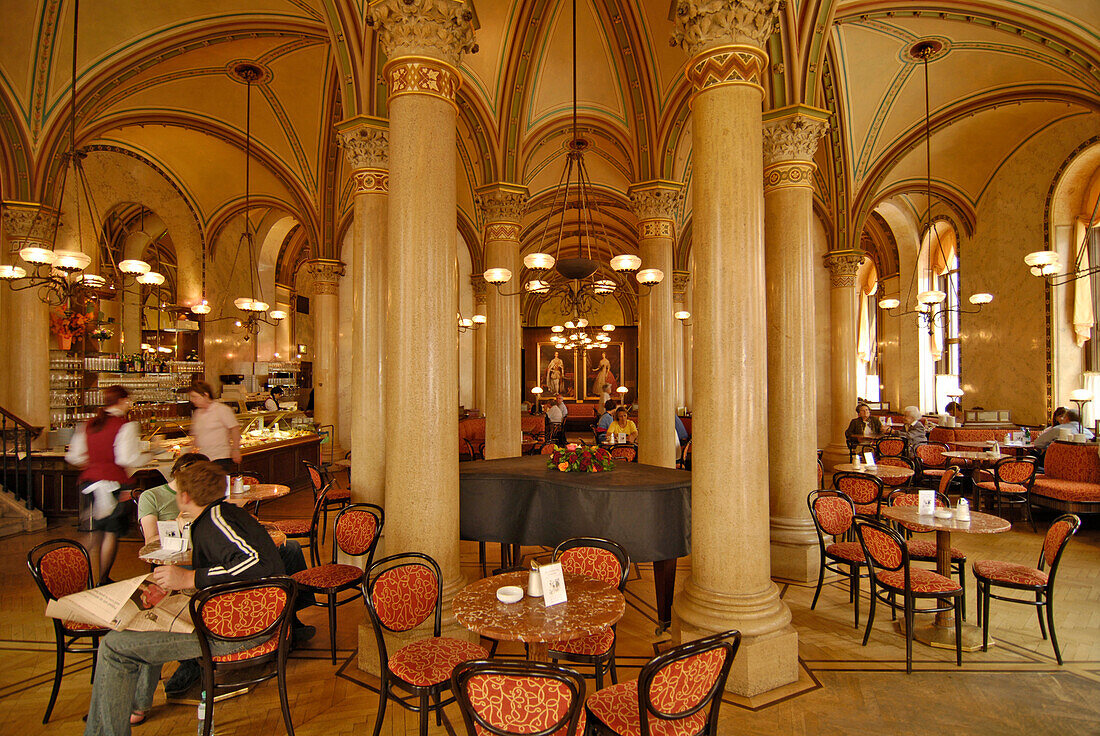 Inside Cafe Central in Vienna, Austria