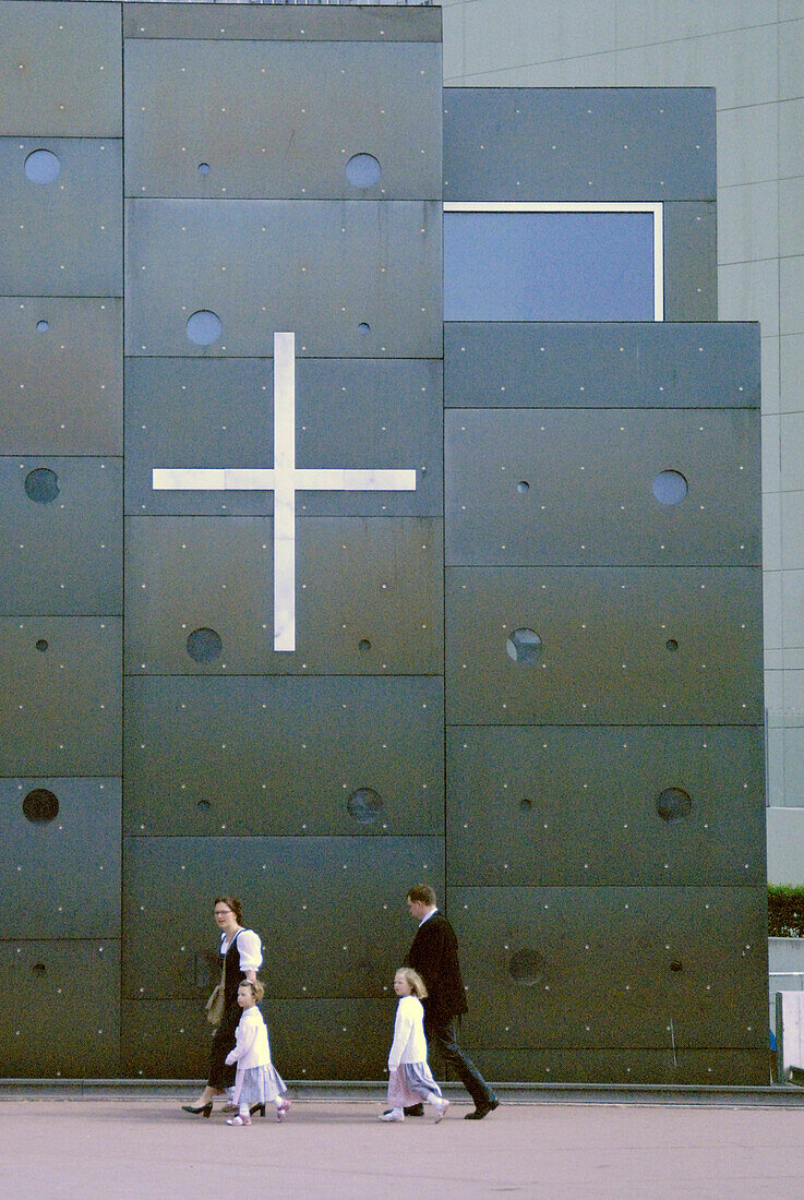 A modern church in Uno City, Vienna International Centre, Vienna, Austria