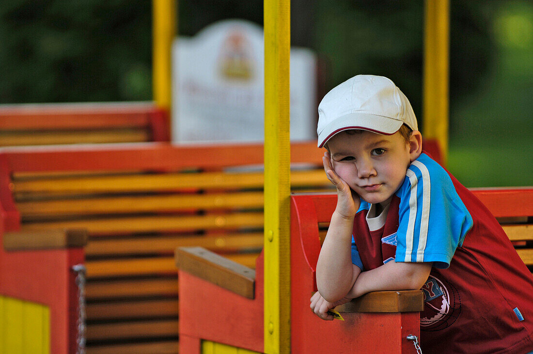 A boy visiting the Prater, Vienna, Austria