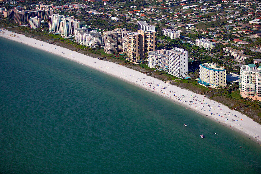 Aerial of Marco Island beach, Florida, USA
