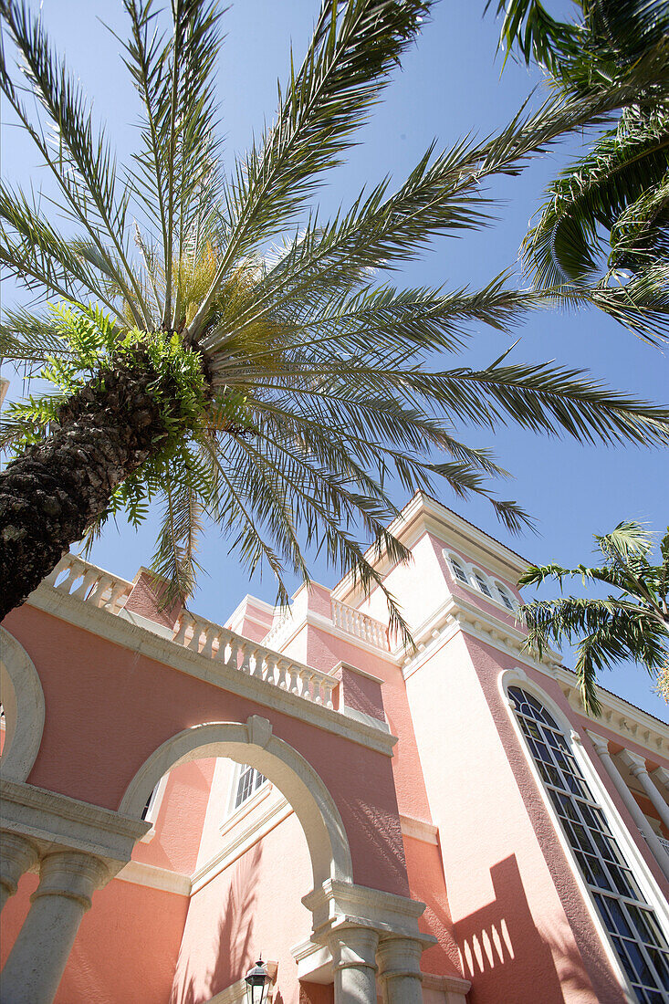 Shoppingzentrum an der 5th Avenue mit Palme, Naples, Florida, USA, Amerika