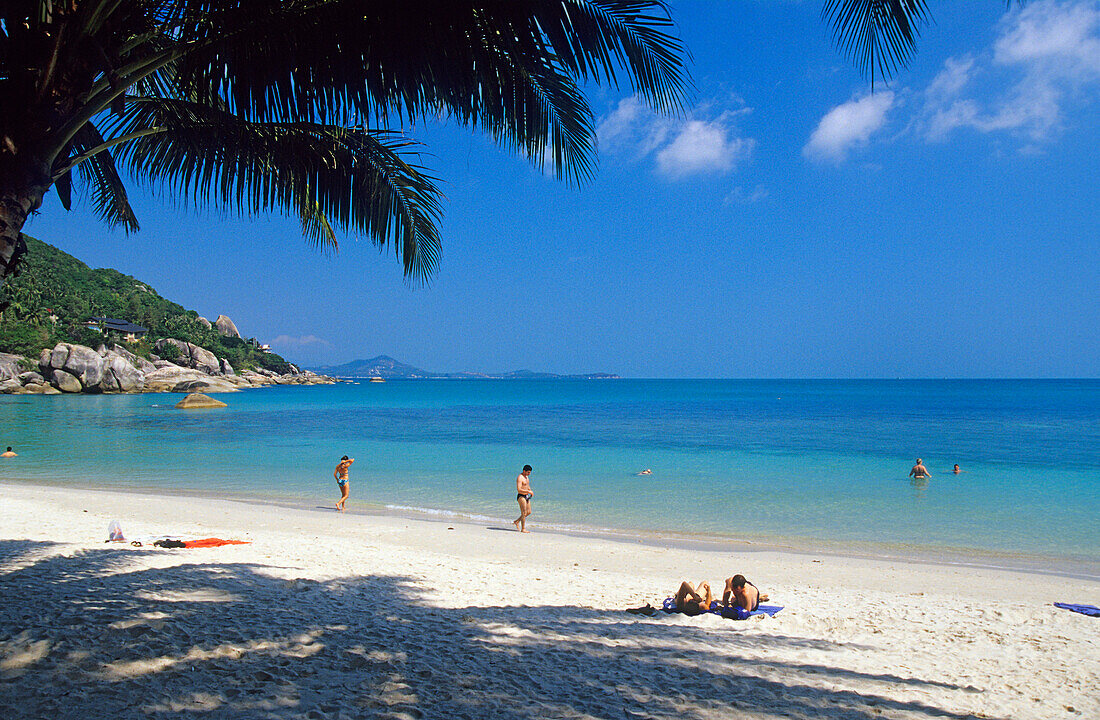 Silver Beach (Ao Thong Takhian) is north of Lamai on the east coast of Koh Samui, Thailand