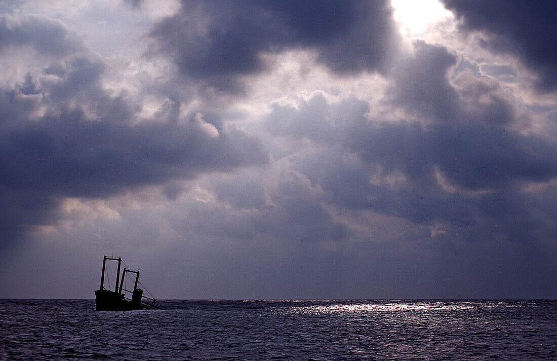 Gestrandetes Schiffswrack, , Silverbanks, Karibisches Meer, Dominikanische Republik