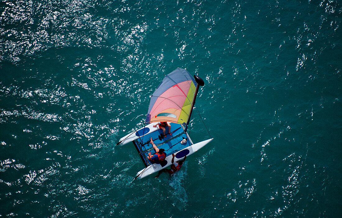 Catamaran, aerial view, Punta Cana, Caribbean, Dominican Republic