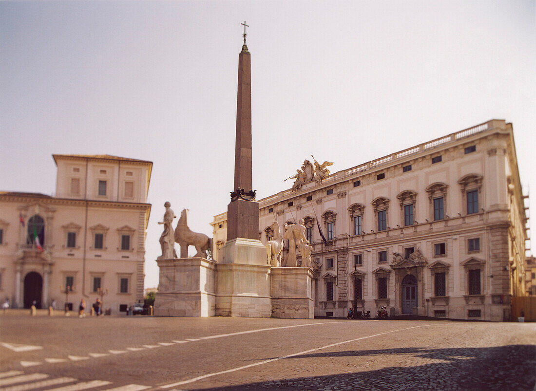 View of Quirinale Palace on the left, Rome, Italy