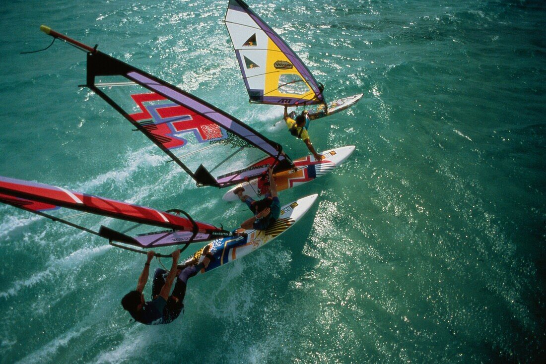 three windsurfers, Hurghada, Egypt