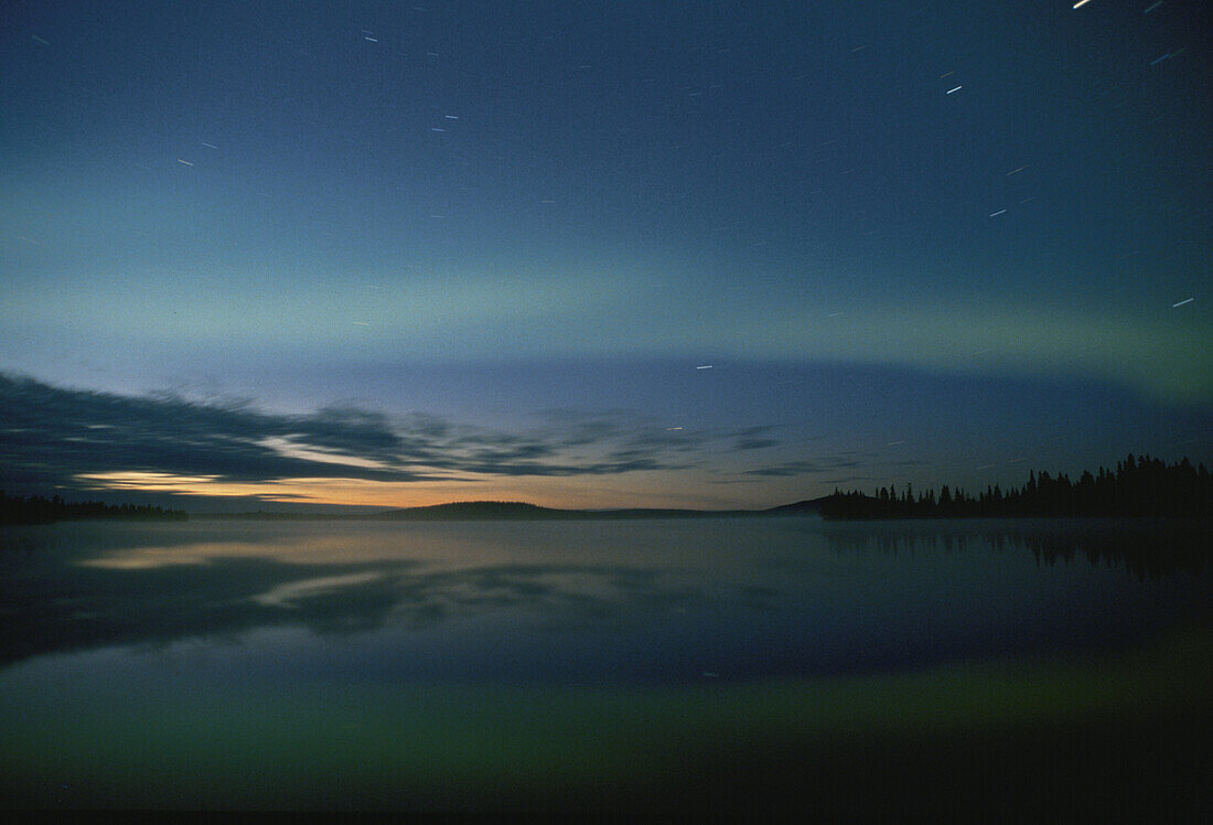 Lake with aurora