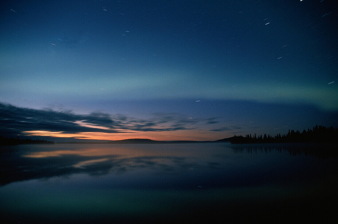 Evening sky with northern lights, Aurora