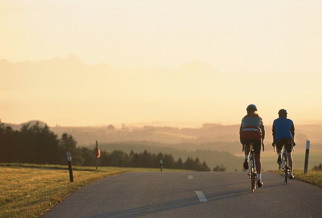 Bikers on road, Bavaria, Germany