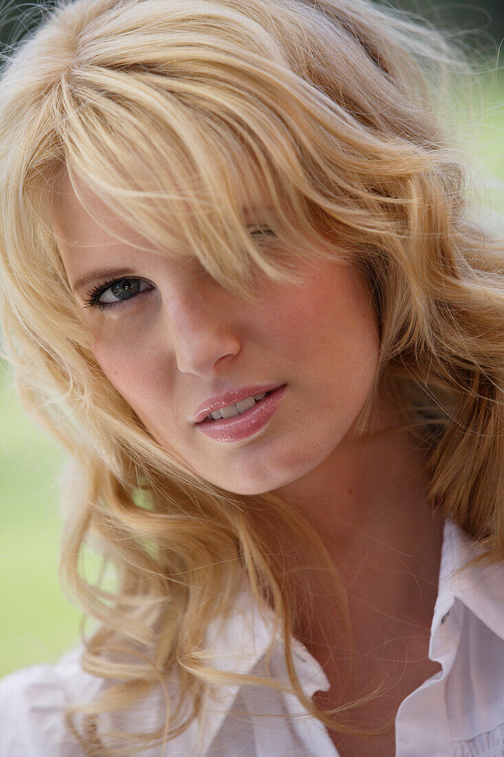 Portrait of a young woman, Icking, Bavaria, Germany