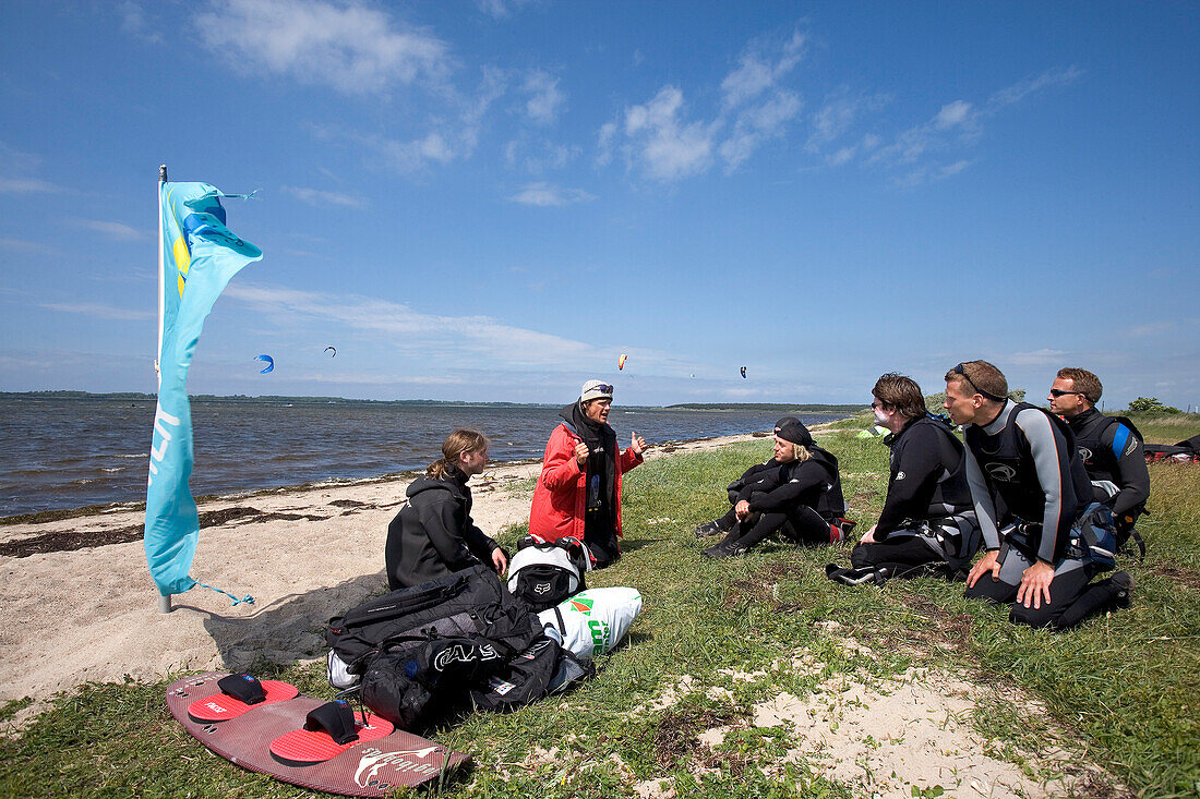 Kite Surf School, Pepelow, Baltic Sea, Mecklenburg-Western Pomerania, Germany