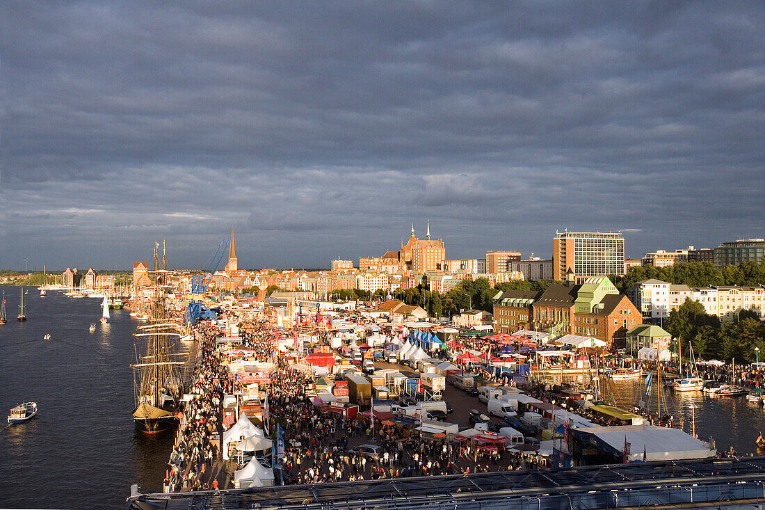 Hanse Sail, City Harbour, River Warnow, Rostock, Baltic Sea, Mecklenburg-Western Pomerania, Germany