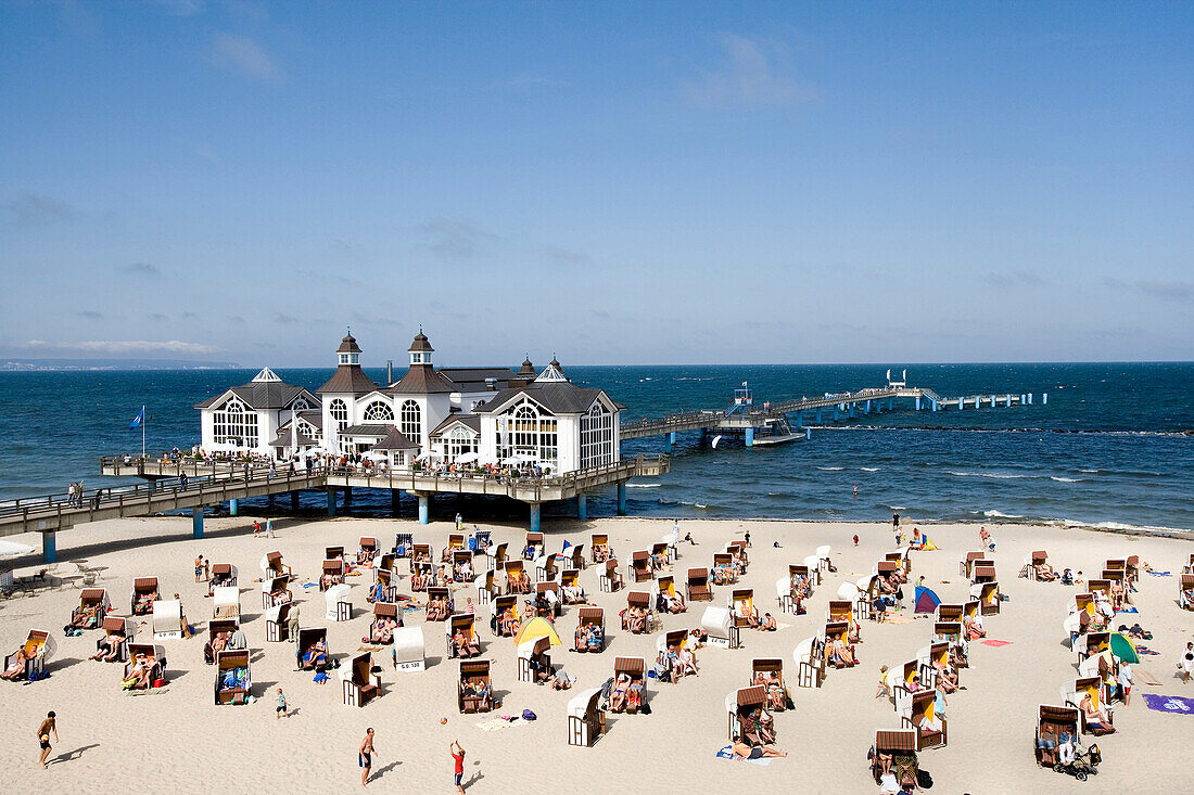 Seebrücke, Sellin, Rügen, Ostsee, Mecklenburg-Vorpommern, Deutschland