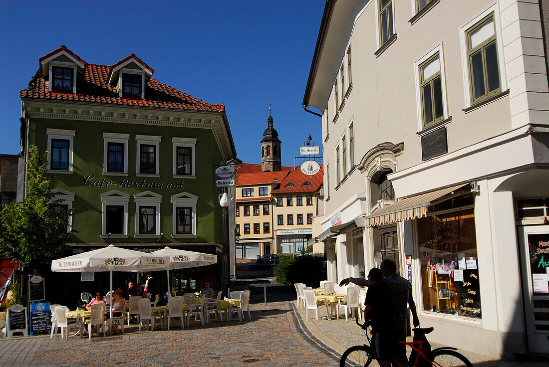 A Cafe at the Holzmarkt, Arnstadt, Thuringia, Germany