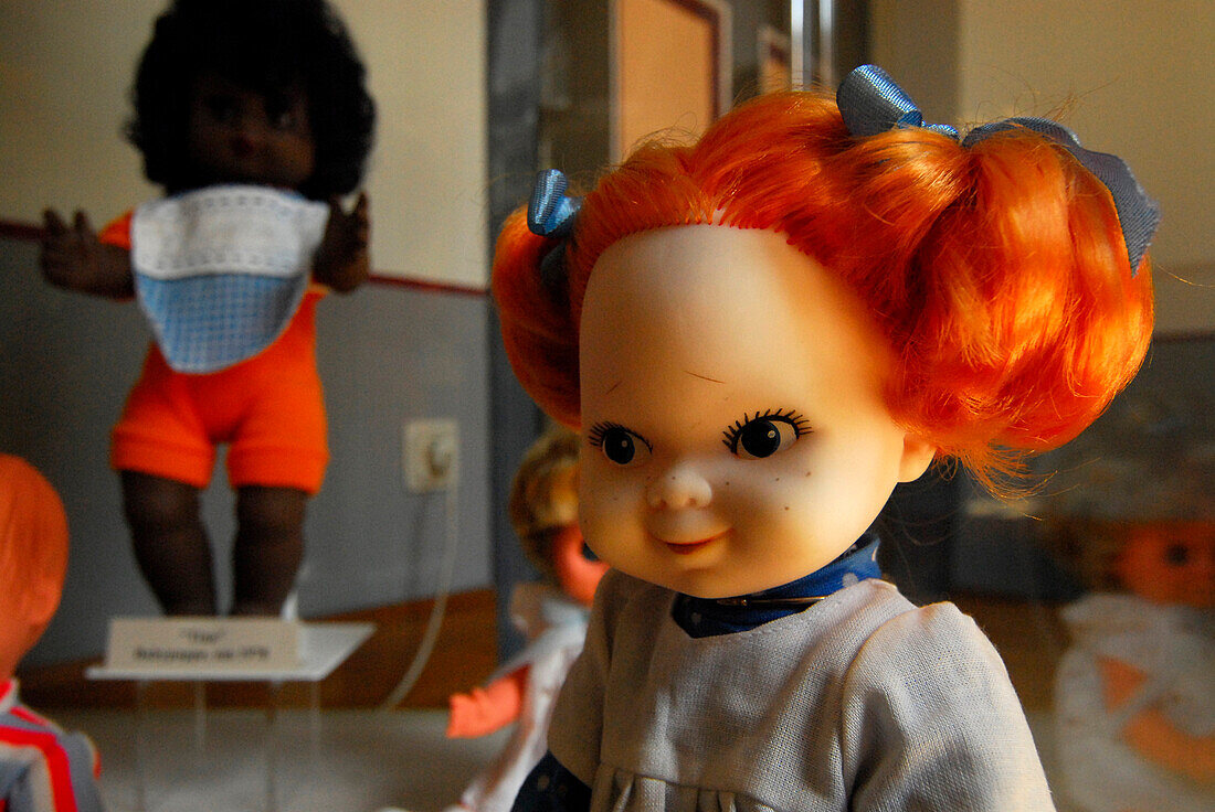 Doll made in the former GDR in the doll museum at castle Tenneberg, Waltershausen, Thuringia, Germany