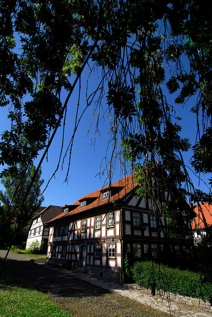 Ein Fachwerkhaus, Schillerhaus in Bauerbach, Thüringen, Deutschland
