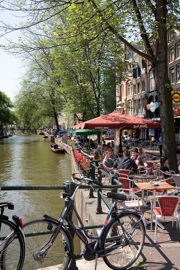Café, Gracht, Amsterdam, Niederlande