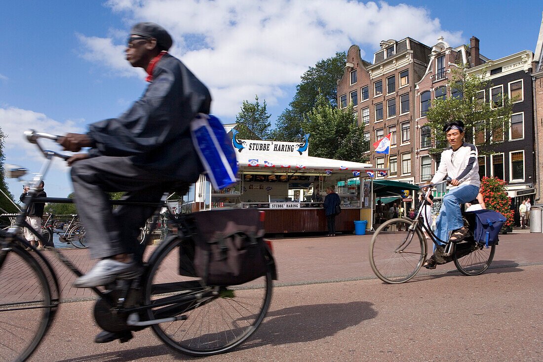 Fahrrad, Fischgeschäft, Amsterdam, Niederlande