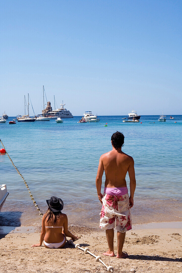 Cala Benirras, Ibiza, Balearen, Spanien