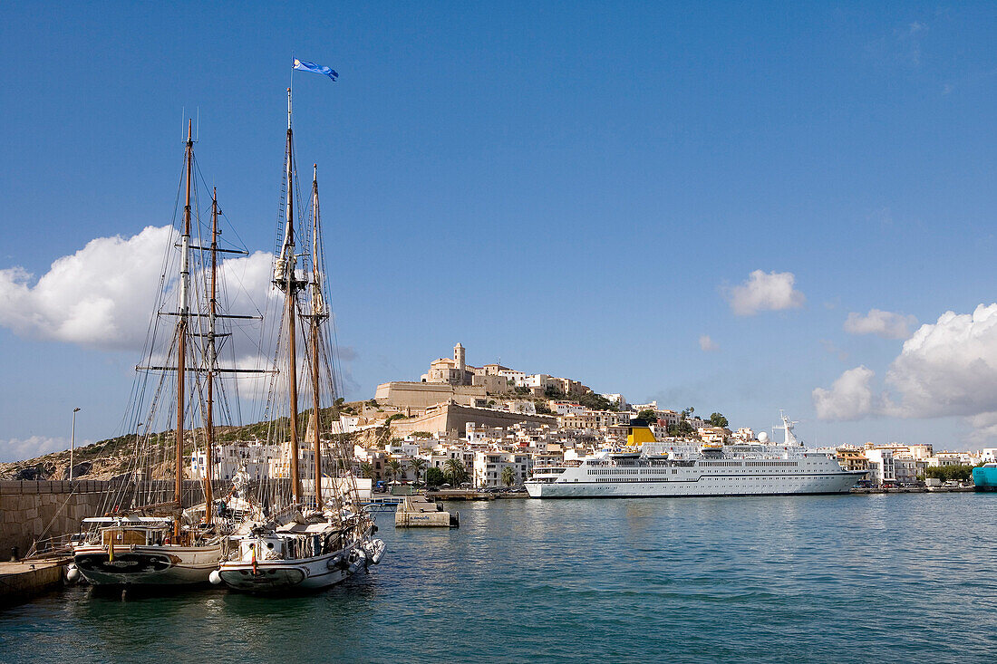 Harbour, Dalt Vila, Old Town, Eivissa, Ibiza, Balearic Islands, Spain