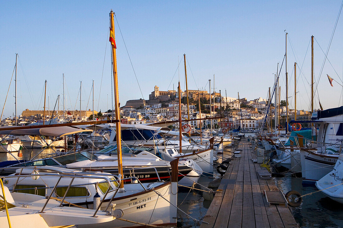 Harbour, Dalt Vila, Old Town, Eivissa, Ibiza, Balearic Islands, Spain