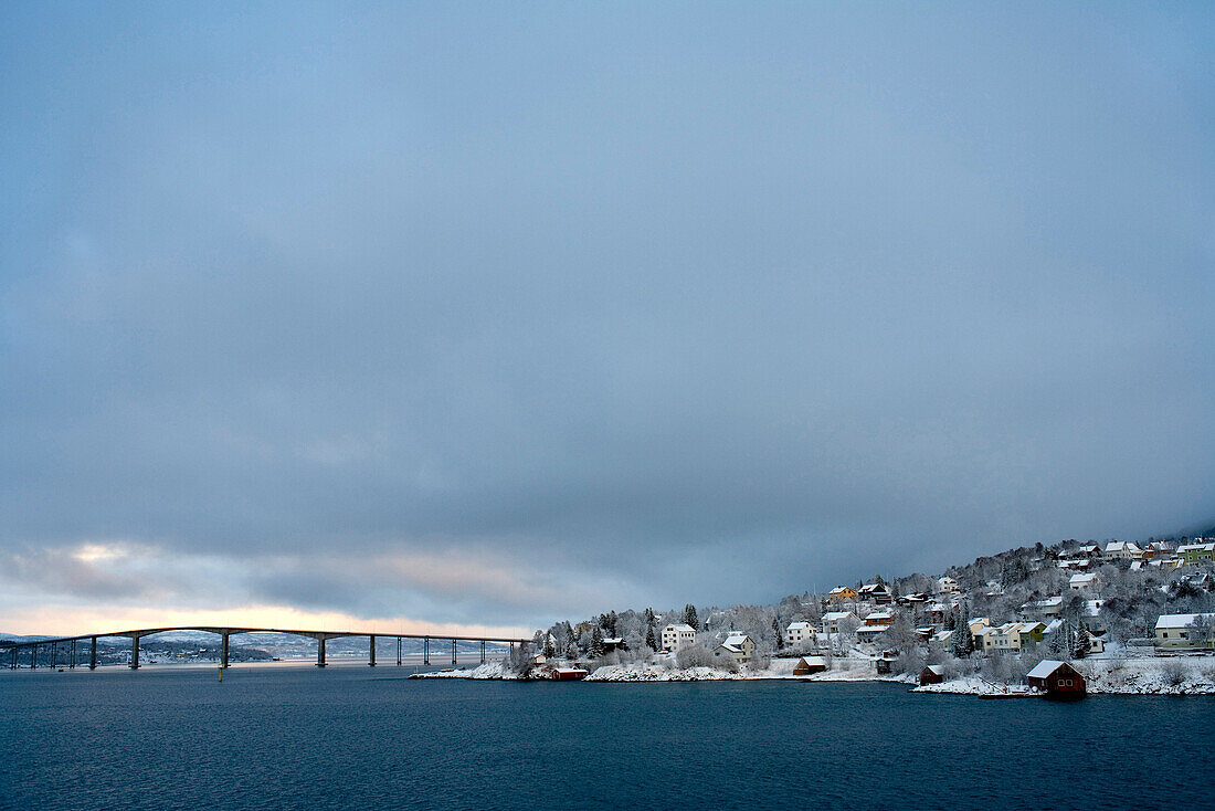 View from a Hurtigrute ship, Finnsness, North Norway, Norway