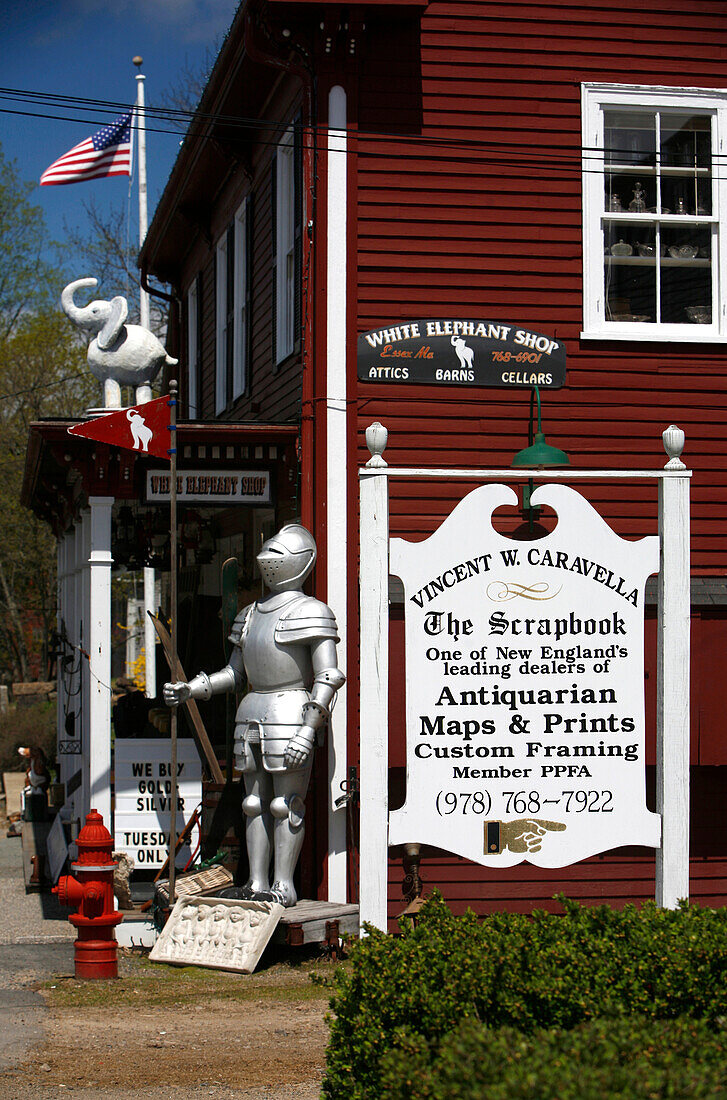 Antik Geschäft, Main Street, Essex, Massachusetts, USA