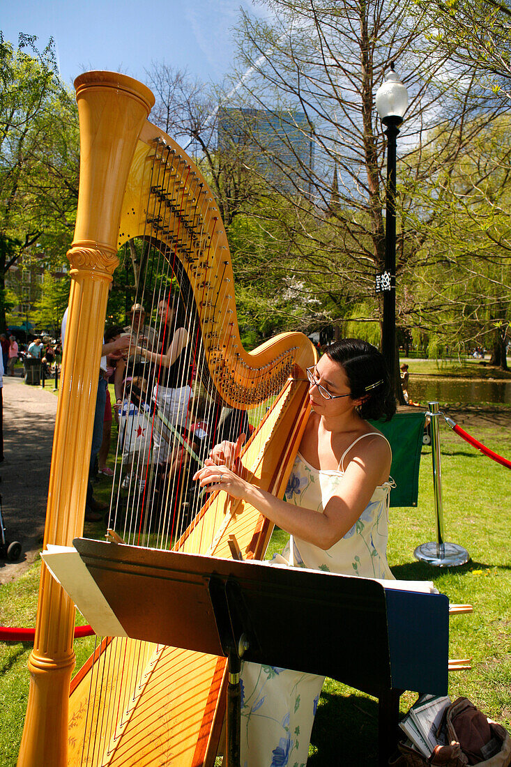 People playing music in the Public Gardens, Boston, Massachusetts, USA
