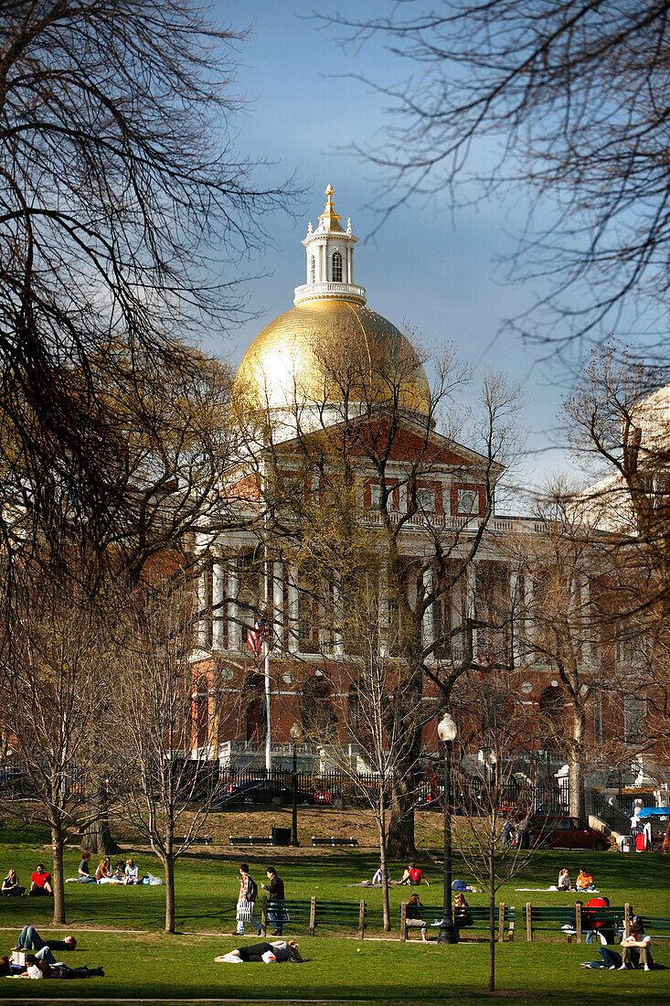 Rathaus mit Kupola, State House, Boston, Massachusetts, USA