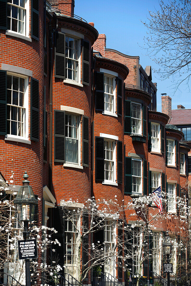 Häuser in Historic Beacon Hill, Boston, Massachusetts, USA