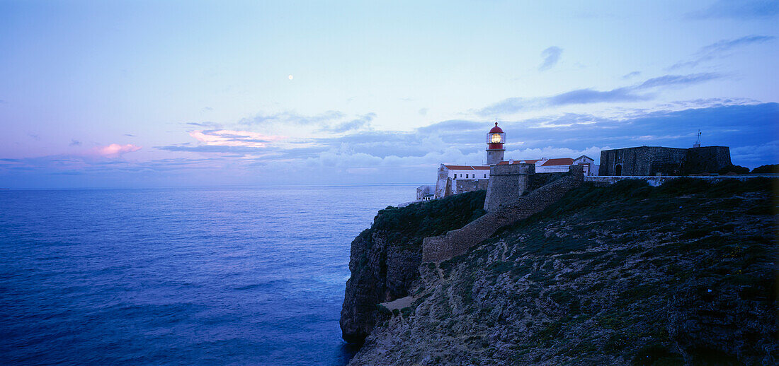 Lighthouse at cao de Sao Vicente, Algarve, Portugal, Europe
