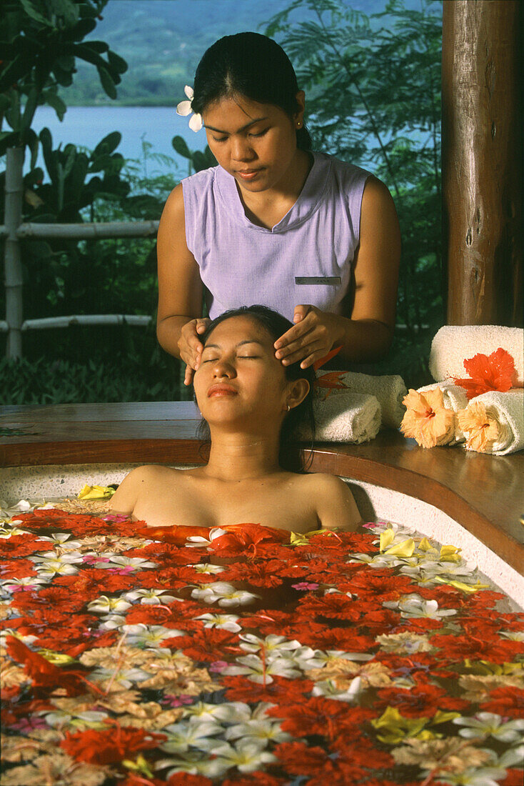 Flower bath and face massage, Badian Island, Cebu, Philippines