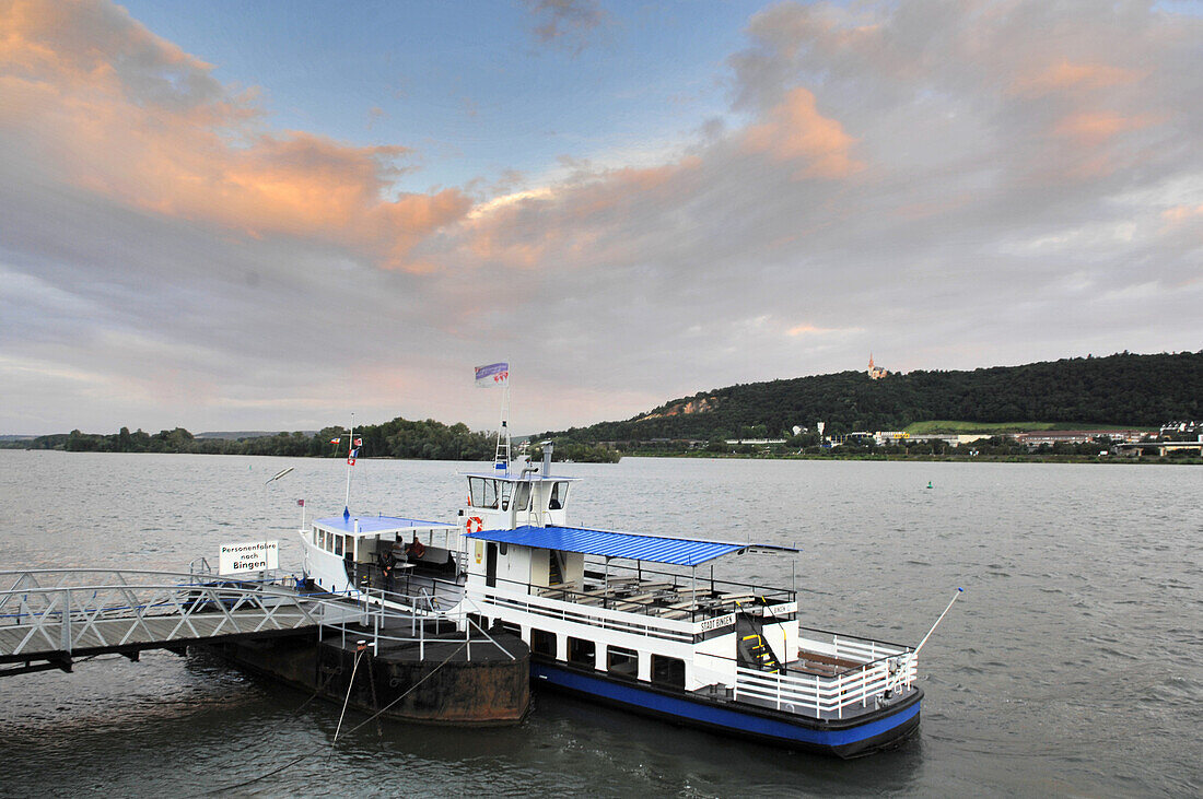 Ferry to Bingen, Ruedesheim, Rheingau, Hesse, Germany