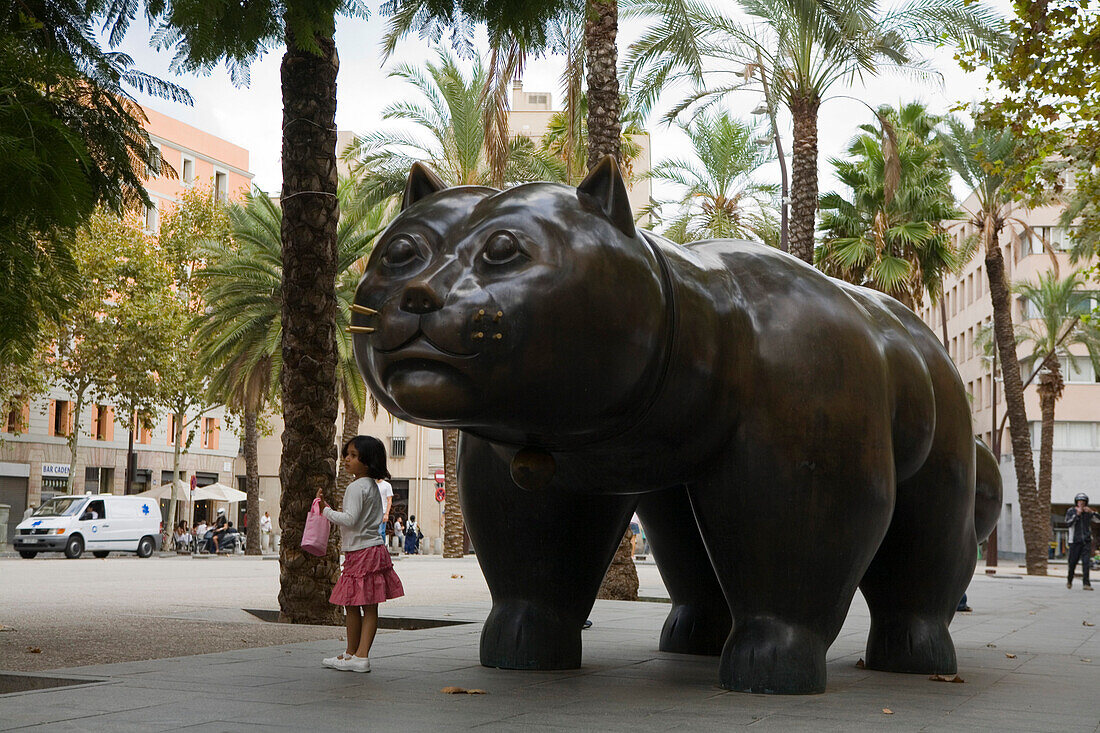 Gat, sculpture, Rambla del Raval, El Raval, Ciutat Vella, Barcelona, Spain