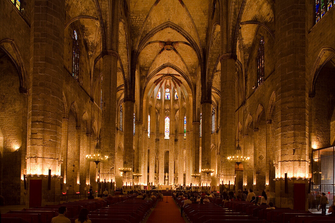 Santa Maria del Mar, gotic church, Born, Ciutat Vella, Barcelona, Spain