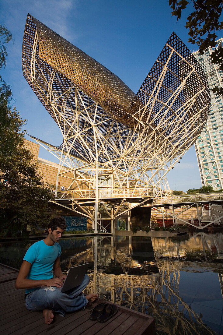 Fish, sculpture by Frank O. Gehry, Port Olimpic, Vila Olimpica, Barcelona, Spain