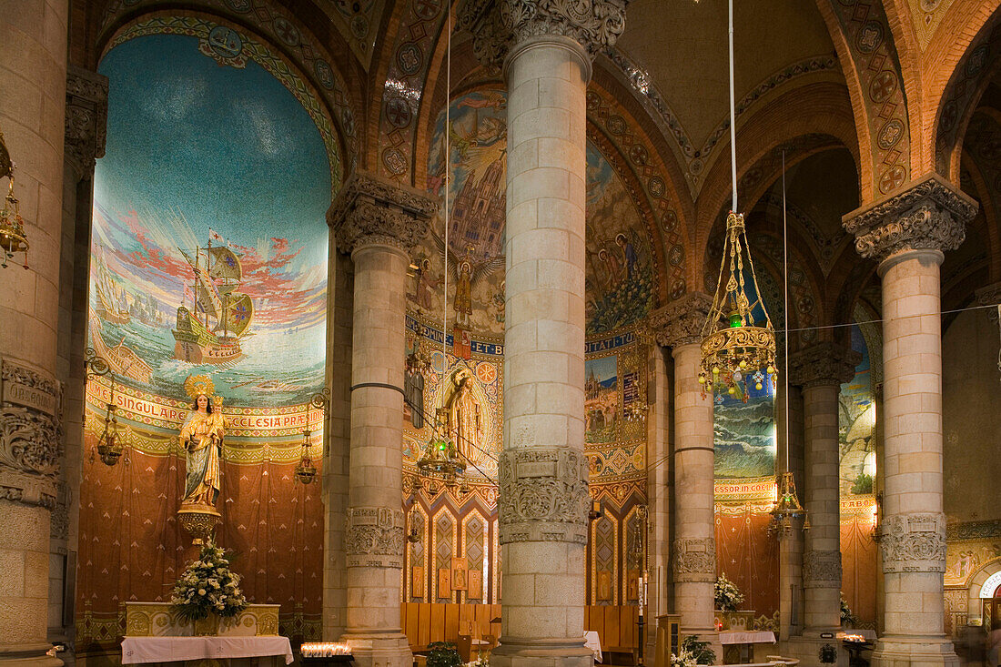 High altar, El Sagrat Cor, church, architect Enric Sagnier, Tibidabo, Barcelona, Catalonia, Spain