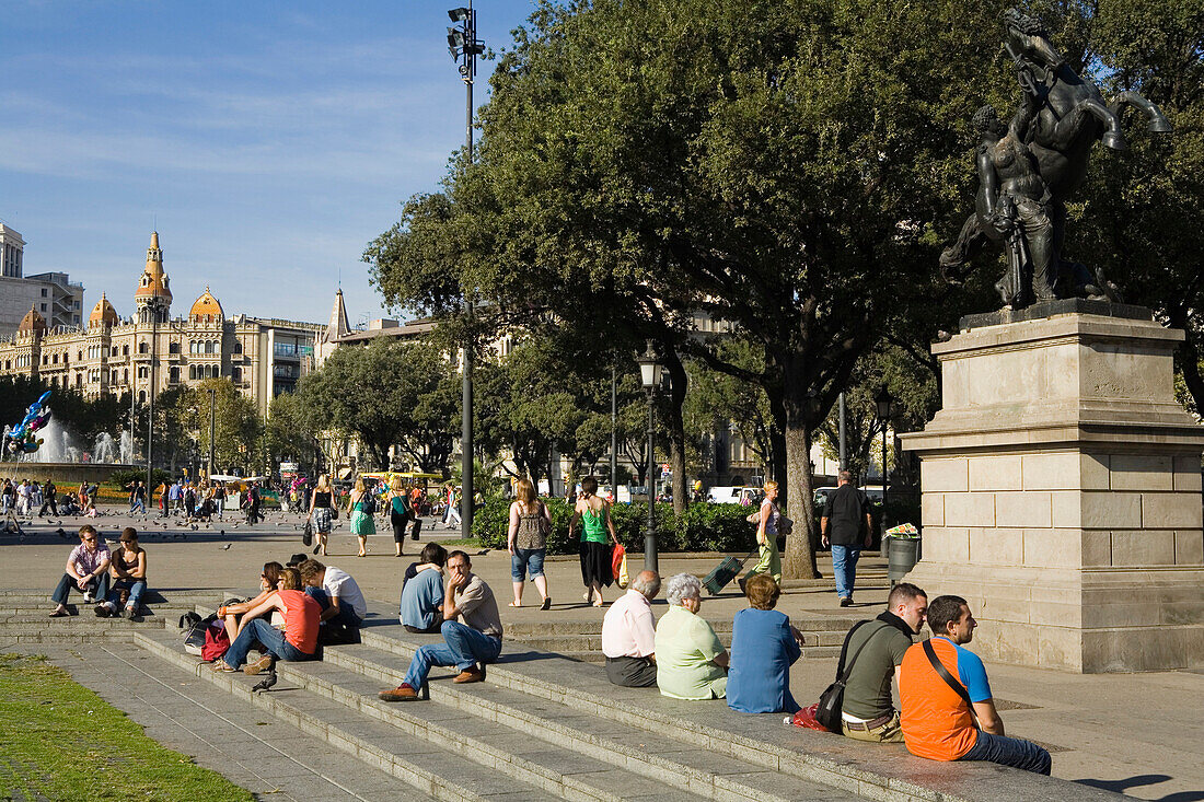 Placa Catalunya, Ciutat Vella, Eixample, Barcelona, Spain