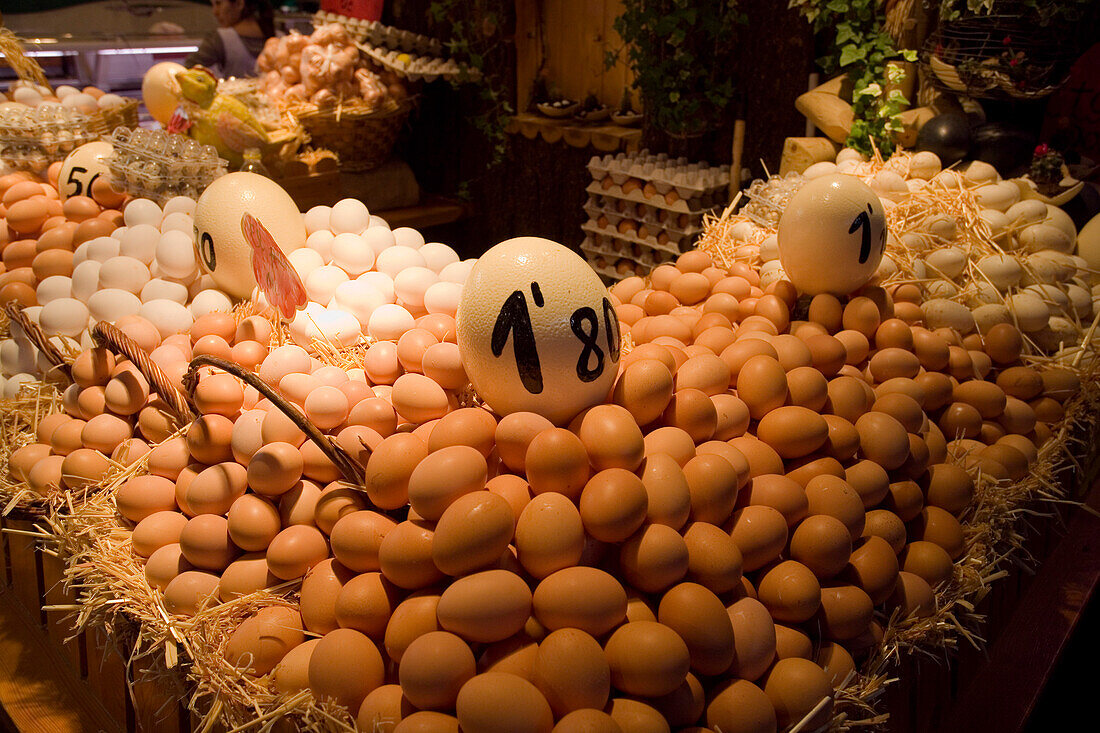 Mercat de la Boqueria, market  hall, La Rambla, Les Rambles, Ciutat Vella, Barcelona, Spanien