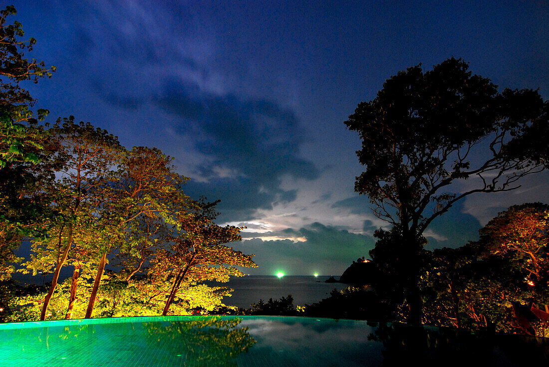 Abendlicher Blick übers Meer, Hotel Pimalai, Ao Kantiang, Ko Lanta, Krabi, Thailand