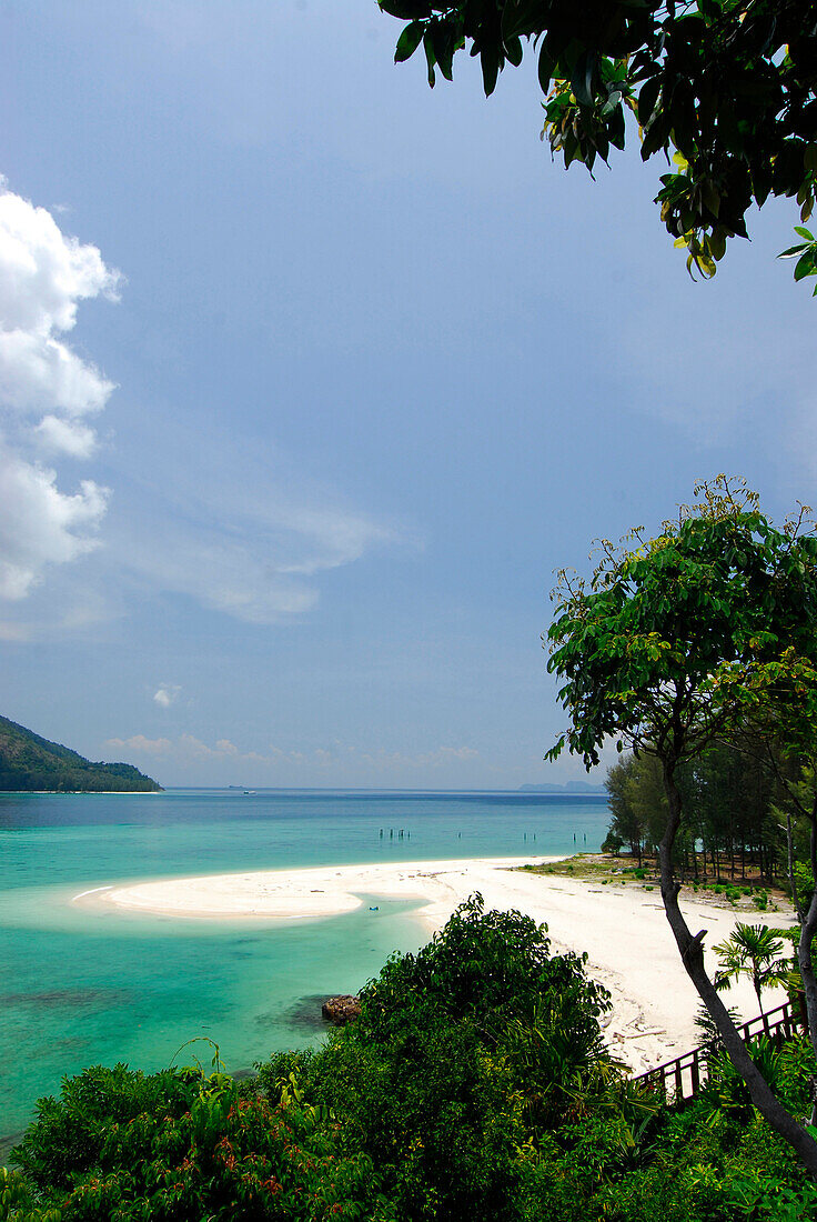 Sunlight Beach in the morning as seen from Mountain Resort, Ko Lipe, Satun, Thailand