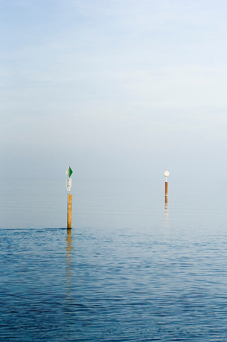 Pfähle, Pfahl im Waser, Bodensee, Konstanz, Baden-Württemberg, Deutschland